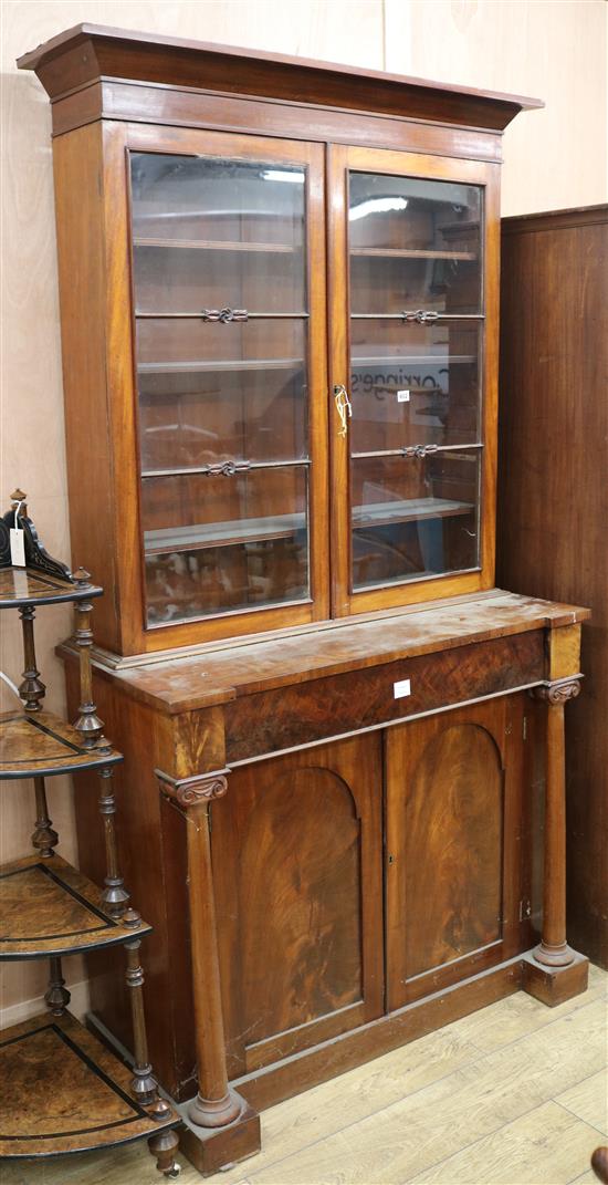 An early Victorian mahogany bookcase cupboard, W. 108cm